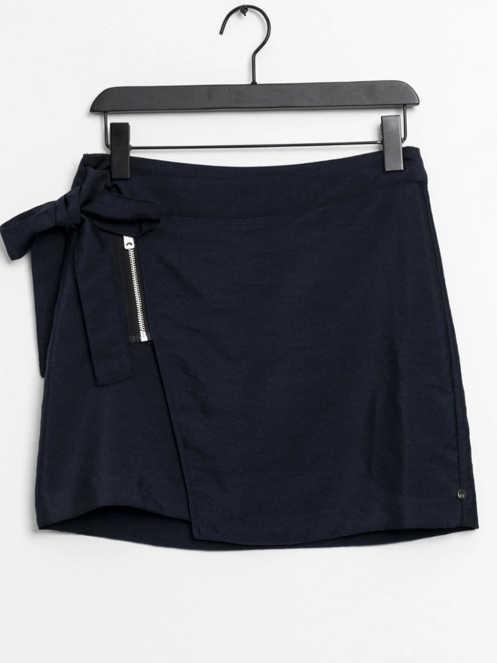 Scotch & Soda Sz Small Dark Navy Wrap Mini Skirt with Zip Accent • NEW!
